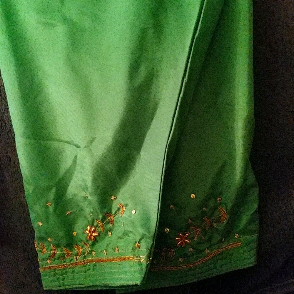 Kurta Ankle Cropped Silk Pants